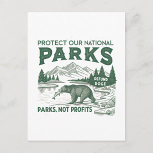 Protect Our National Parks Defund Doge Parks Holiday Postcard