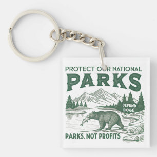 Protect Our National Parks Defund Doge Parks  Key Ring
