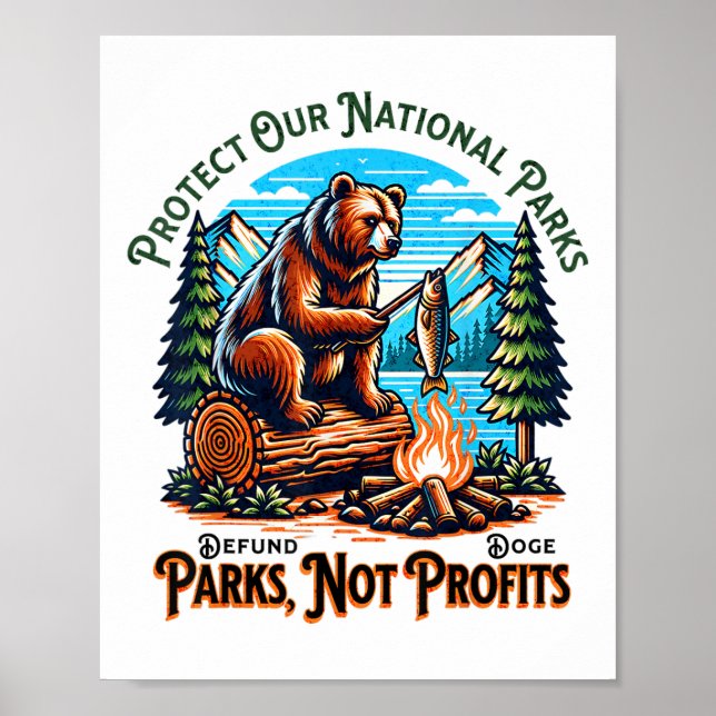 Protect Our National Parks Defund Doge Parks Not P Poster (Front)