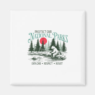 Protect Our National Parks Explore Respect Resist Magnet