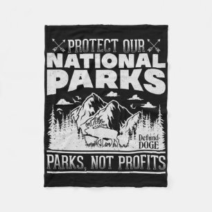 Protect Our National Parks Hiking Nature Conservat Fleece Blanket