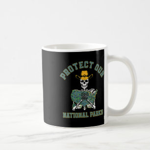 Protect Our National Parks Map Retro Skeleton Hiki Coffee Mug