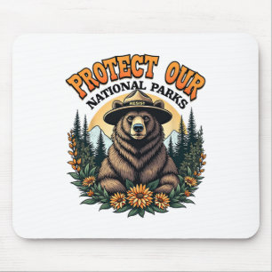 Protect Our National Parks Resist Alt Us Bear Mouse Mat