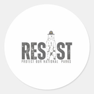 Protect Our National Parks Resist Retro Vintage Gr Classic Round Sticker