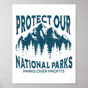 Protect Our National Parks Retro Vintage Womens Me Poster