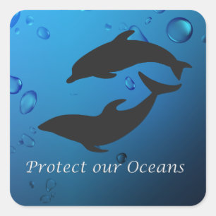 Protect Our Oceans Dolphins Sticker