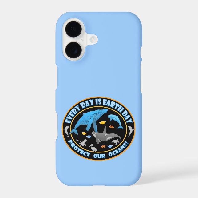 Protect Our Oceans Earth Day iPhone Case (Back)