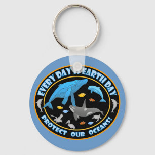 Protect Our Oceans Earth Day Key Ring