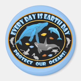 Protect Our Oceans Earth Day Magnet