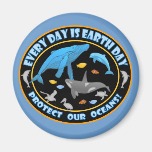 Protect Our Oceans Earth Day Magnet