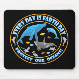 Protect Our Oceans Earth Day Mouse Mat