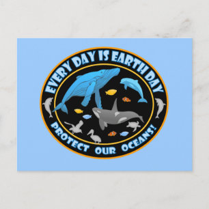 Protect Our Oceans Earth Day Postcard
