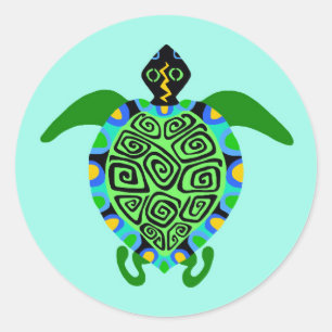 Protect our oceans -Green Sea TURTLE- Wildlife -  Classic Round Sticker