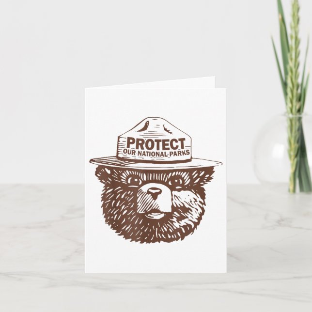 Protect Our Parks Bear Graphic National Park Funny Card (Front)