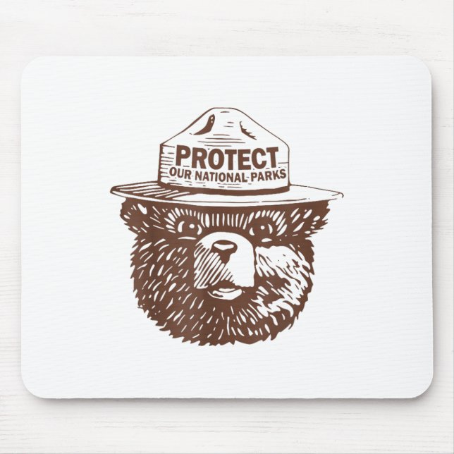Protect Our Parks Bear Graphic National Park Funny Mouse Mat (Front)