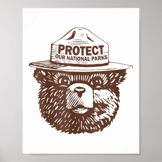 Protect Our Parks Bear Graphic National Park Funny Poster (Front)
