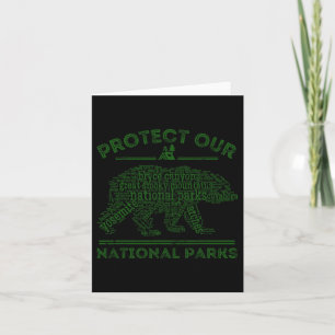 Protect Our Parks National Park Bear Hiking Nature Card