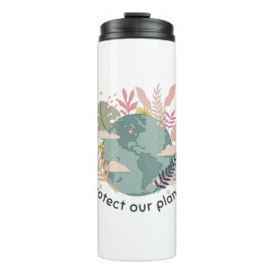 Protect Our Planet - Earth Day (Cartoon texture) Thermal Tumbler