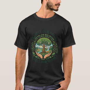 Protect Our Planet Earth Day Forest Graphic T-Shir T-Shirt
