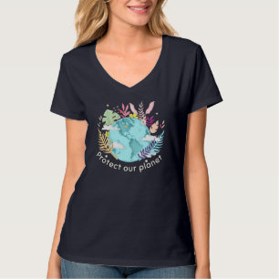 Protect Our Planet - Earth Day (Sketchy texture) T-Shirt