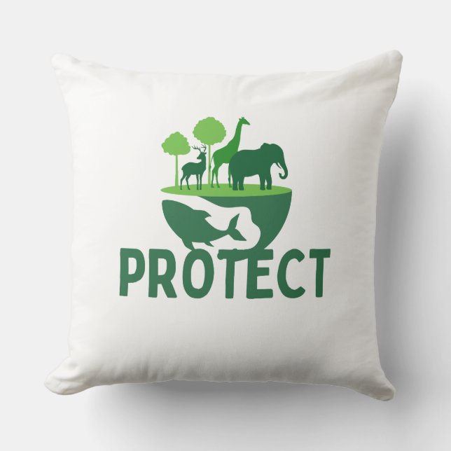 Protect Our Planet Mug – Wildlife & Nature Conserv Cushion (Front)