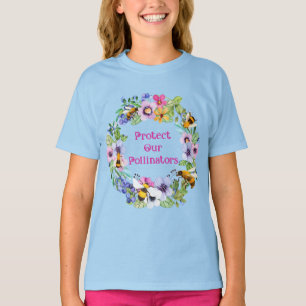 Protect Our Pollinators Bees Flowers T-Shirt