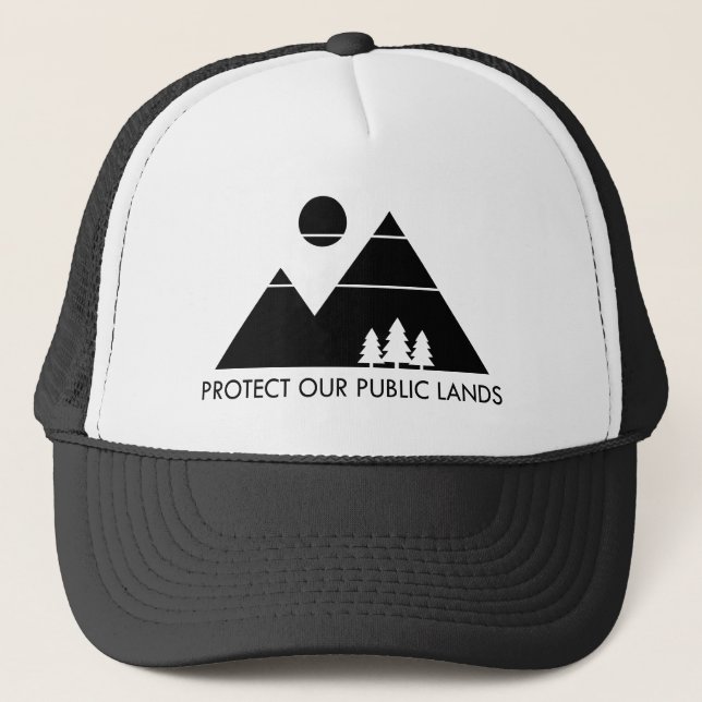 Protect Our Public Lands Mountain Trucker Hat (Front)