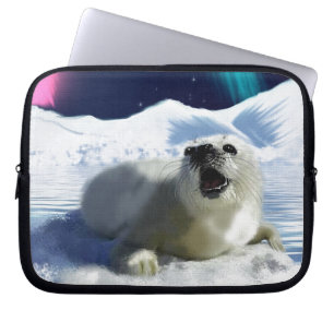 Protect Our Seals from Hunting - Wildlife Art Laptop Sleeve