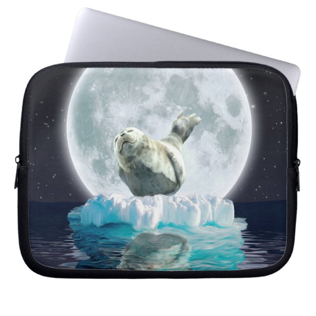 Protect Our Seals from Hunting - Wildlife Art Laptop Sleeve (Front)