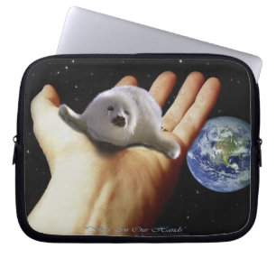 Protect Our Seals from Hunting - Wildlife Art Laptop Sleeve