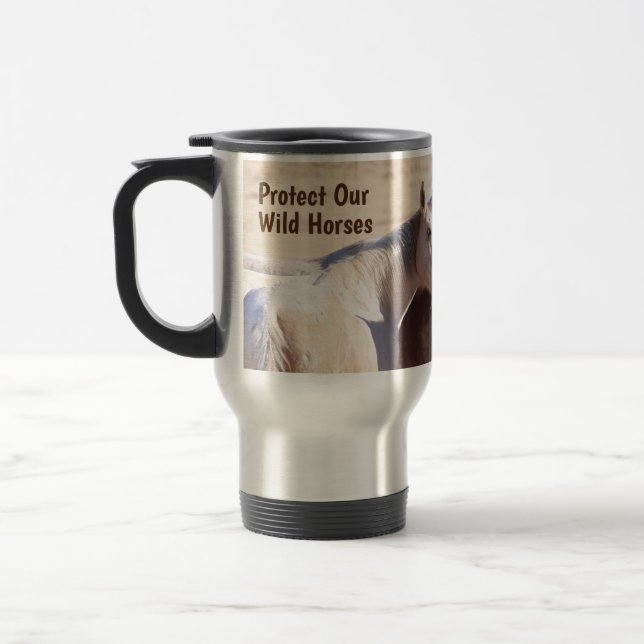 Protect Our Wild Horses WHE Travel Mug (Left)