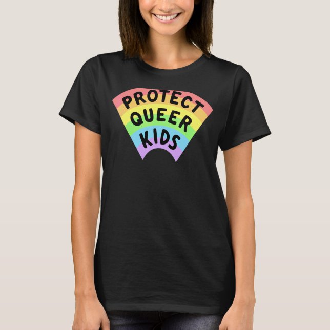 Protect Queer Kids Lgbt Awareness Gay Lesbian Prid T-Shirt (Front)