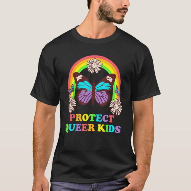 Protect Queer Kids Protect Trans Kids LGBTQ Pride  T-Shirt (Front)