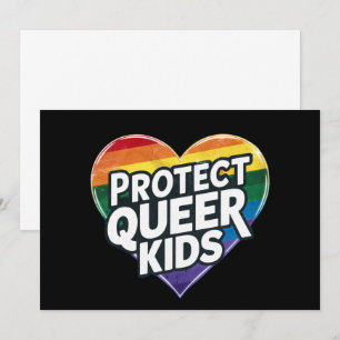  Protect Queer Kids  Rainbow Heart  LGBT Pride  Invitation