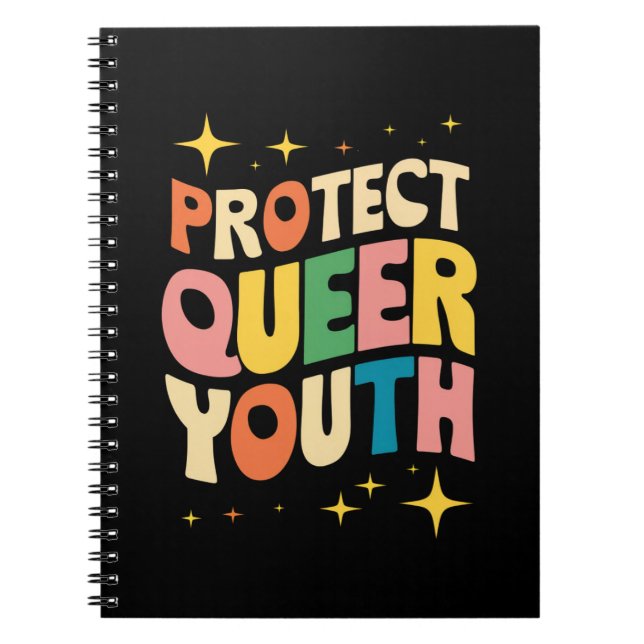 Protect Queer Youth Protect Trans Kids LGBTQ Notebook (Front)