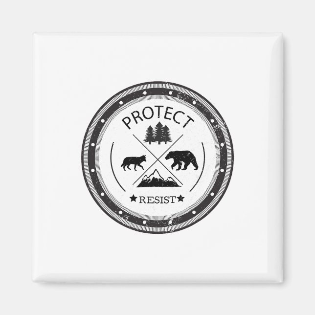 Protect - Resist National Parks And Forest Service Magnet (Front)