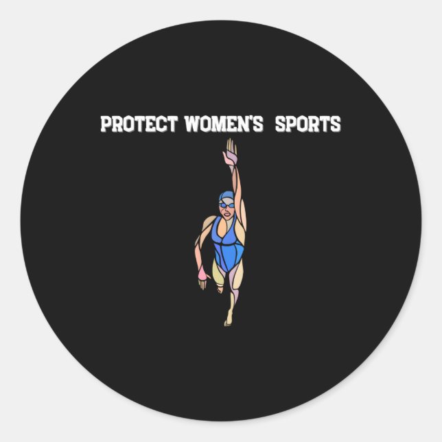 Protect 'S Sports Swimming Feminist Classic Round Sticker (Front)