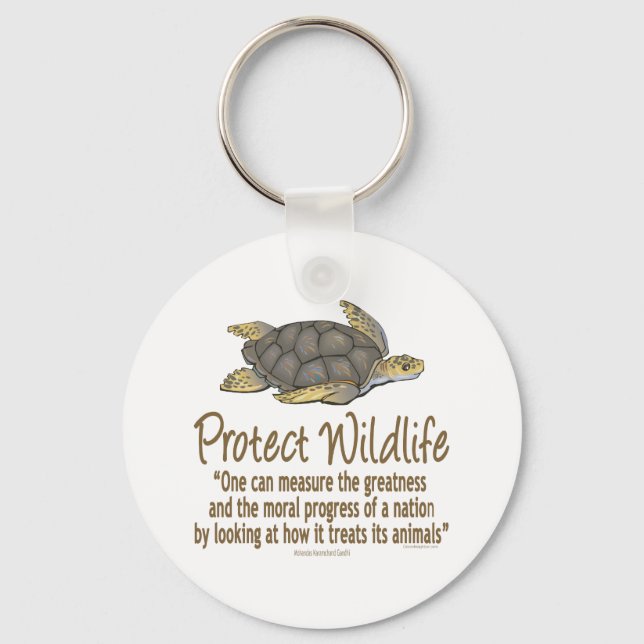Protect Sea Turtles Key Ring (Front)