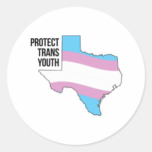 Protect Texas Trans Youth Classic Round Sticker