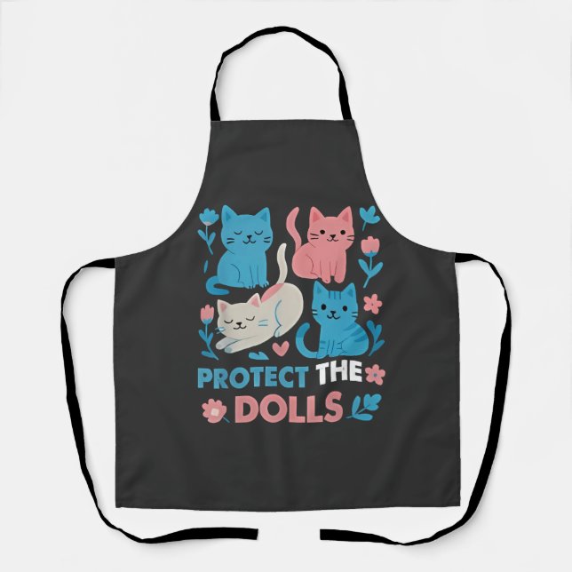 Protect the Dolls Equality Trans LGBT cats Lover  Apron (Front)