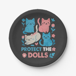 Protect the Dolls Equality Trans LGBT cats Lover  Paper Plate