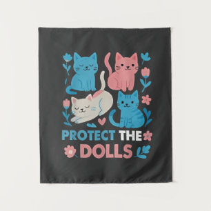 Protect the Dolls Equality Trans LGBT cats Lover Tapestry