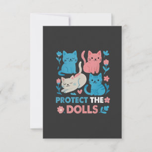 Protect the Dolls Equality Trans LGBT cats Lover Thank You Card