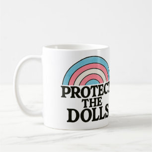 Protect the Dolls Trans Flag Illustration Coffee Mug