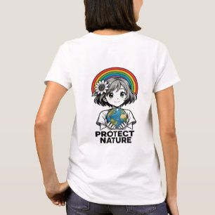 🌈 "Protect the Earth – Anime Girl Holding Planet" T-Shirt