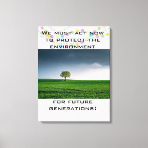 Protect The Environment  Custom Minimalist Canvas Print