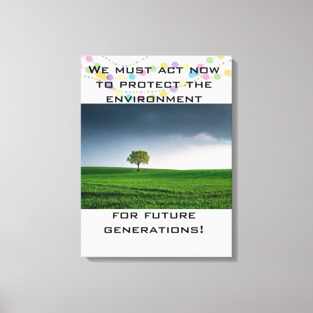 Protect The Environment  Custom Minimalist Canvas Print (Front)