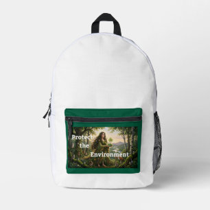 Protect the Environment Printed Backpack