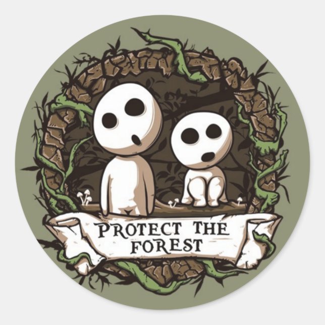 Protect the Forest! Classic Round Sticker (Front)