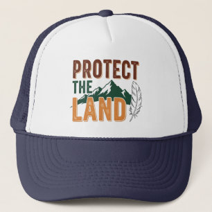"Protect the Land" Eco-Friendly Mountain Nature Trucker Hat